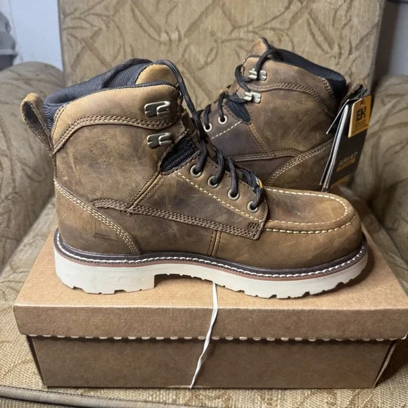 Ariat Rebar Lift 6" H20 Comp Toe Mens Size 7.5 D Distressed Brown Work Boots - Picture 2 of 8